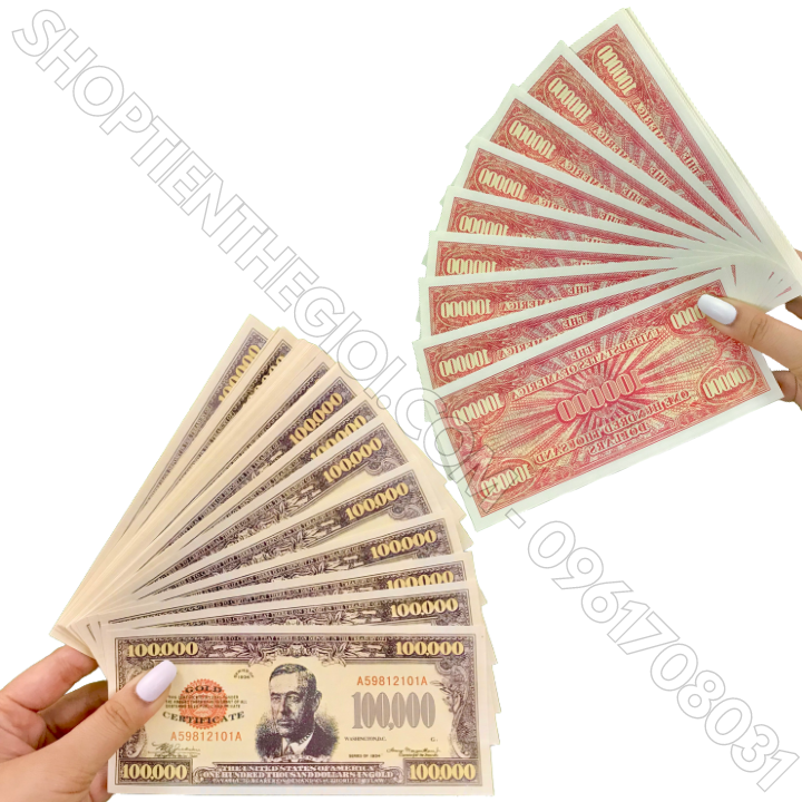 Tiền Lưu Niệm 100.000 USD Hình Tổng Thống Wilson Dạ Quang